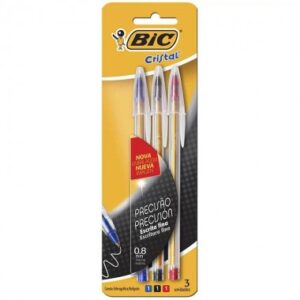 CANETA BIC CRISTAL FINA AZ/PT/VM UN