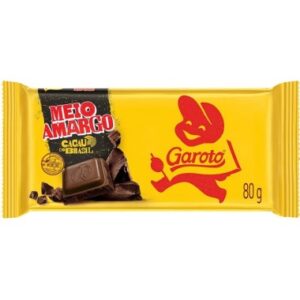 CHOCOLATE GAROTO MEIO AMARGO 80G
