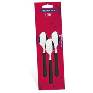 CONJ TRAMONTINA COLHER CHA PRETO 3PCS