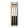 CONJ TRAMONTINA FACA CHURRASCO PRETO 3PC