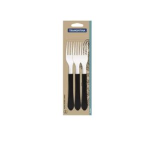 CONJ TRAMONTINA GARFO CHURRASCO PRETO3PC