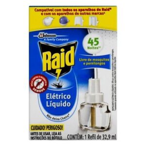 REPELENTE ELETR LIQUIDO RAID 45NT 32,9ML
