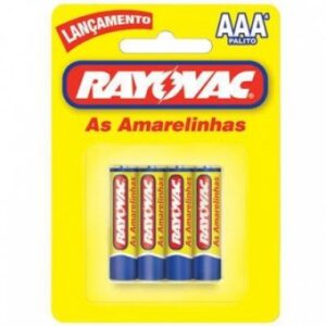 PILHA RAYOVAC PALITO AMARELINHA AAA 4UN