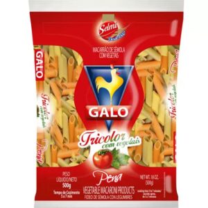 MASSA GALO SEMOLA PENA TRICOLOR 500G