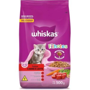 RACAO WHISKAS FILHOTES CARNE LEITE 500G