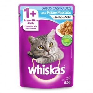 RACAO WHISKAS CASTRADO PEIXE SACHE 85G