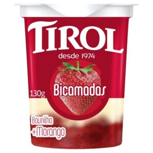 IOGURTE TIROL BICAMADAS MORANGO 130G