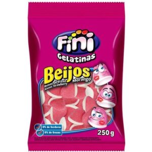 BALA FINI BEIJOS MORANGO 240G