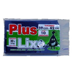 SACO LIXO PLUS 30L 10UN